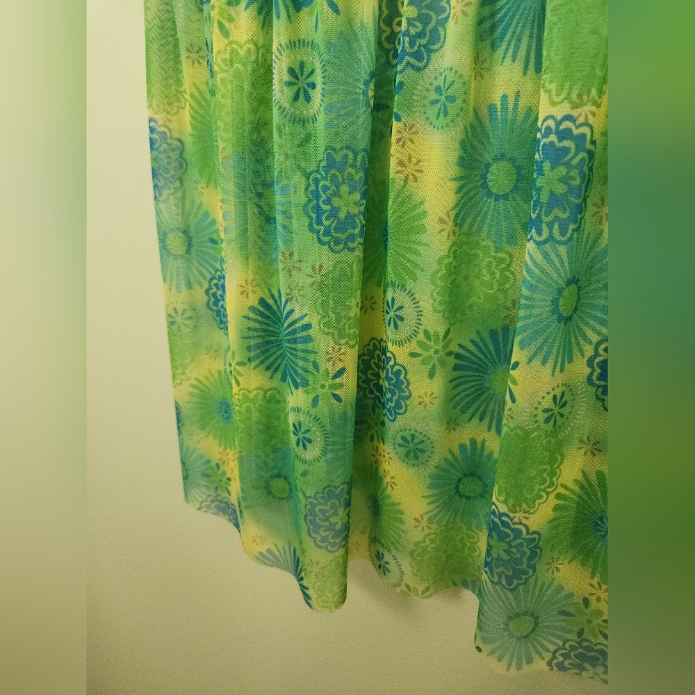 Y2K 2006 Victoria's Secret S Green & Blue Lace Sheer Babydoll Cami Chemise Top - Picture 5 of 15